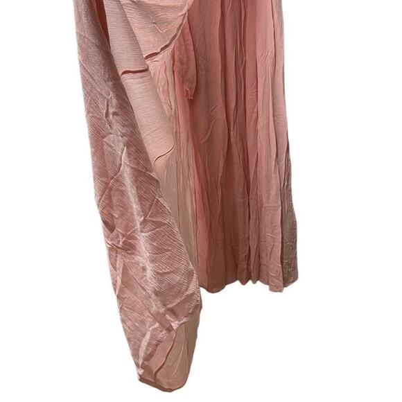 Roaman’s Women's Crinkle Wrap Maxi Dress Size 12W‎ Blush Pink - Picture 7 of 13